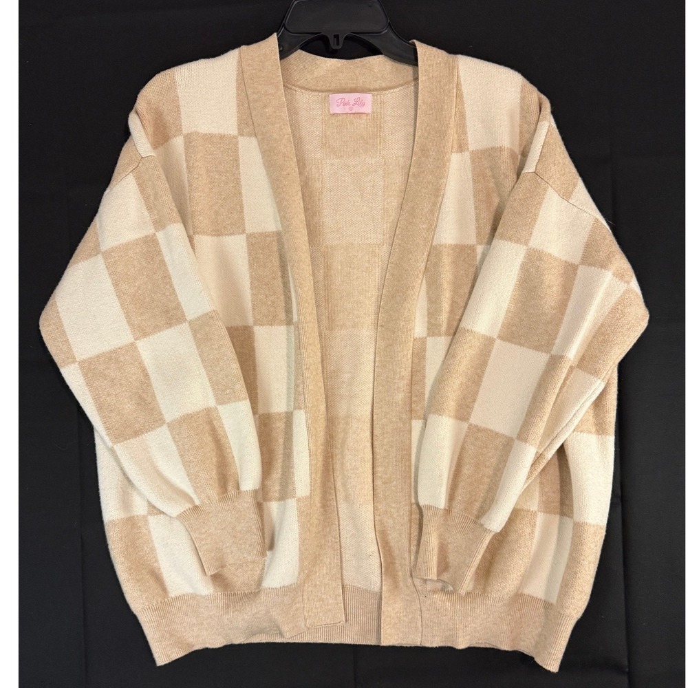 Pink Lily Open Front Cardigan Small